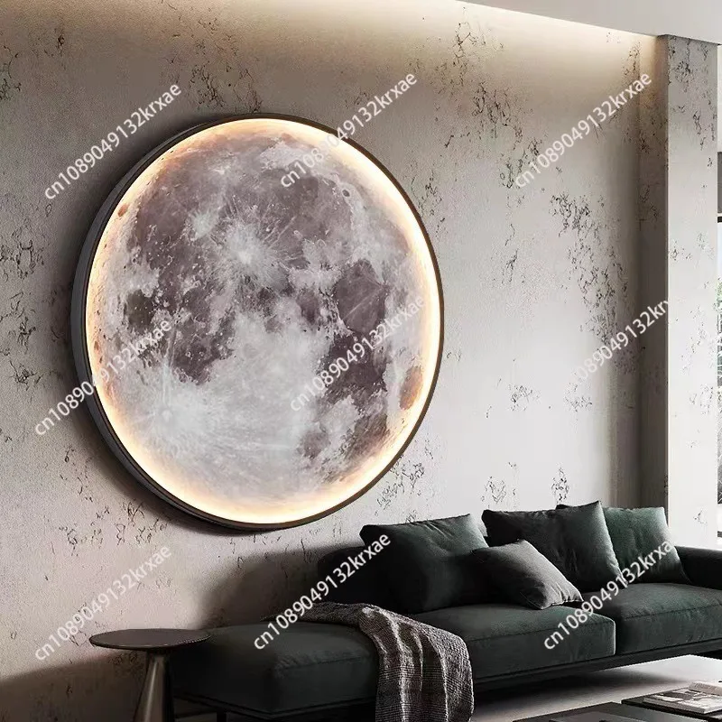 Moon wall lamp Bedroom bedside modern simple living room background wall wall lamp dimmable