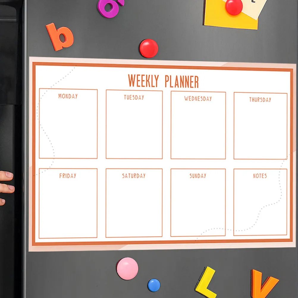 1Set Whiteboard Sticker Pasteable Repeatedly Erase Week Plan Home Office Dry Erase Whiteboard for Notes Reminders