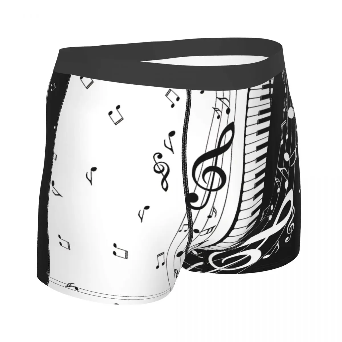 Minimalistic Piano Keys Men Boxer Briefs Music Pattern Art Highly Breathable Underwear High Quality Print Shorts Gift Idea