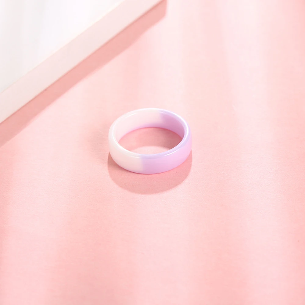 Double Color Ceramic Engagement Rings Minimalist Gradient Wedding Band Jewelry Valentine Gift for Couples