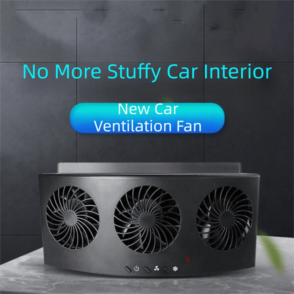 

High Wind Power Car Exhaust Fan 2 Head Design 3 Head Design Ventilation Fan Heat Dissipation Cooling Function Solar Fan