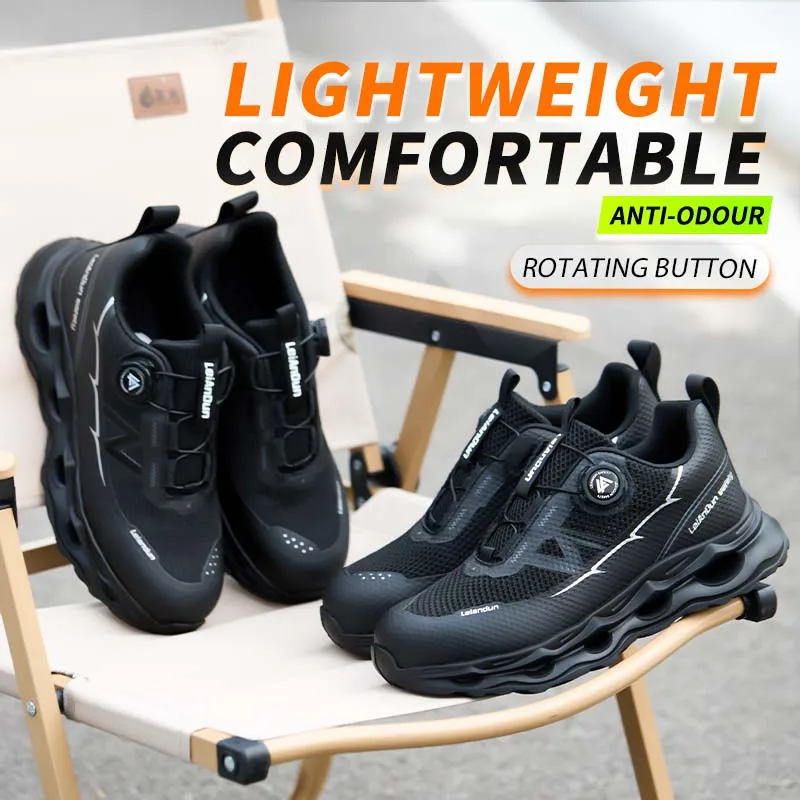 Leiandun été respirant hommes nouveau Anti-smash Anti-crevaison isolation léger bouton rotatif chaussures de sécurité