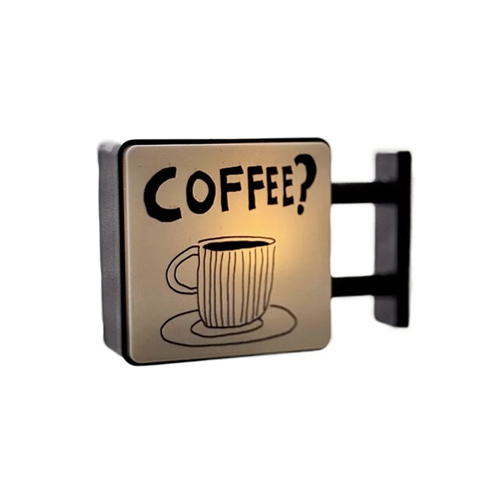 Creative Atmosphere Coffee Corner Light Sign Magnetic Retro Style Glowing Fridge Magnet Three-Dimensional Soft Light
