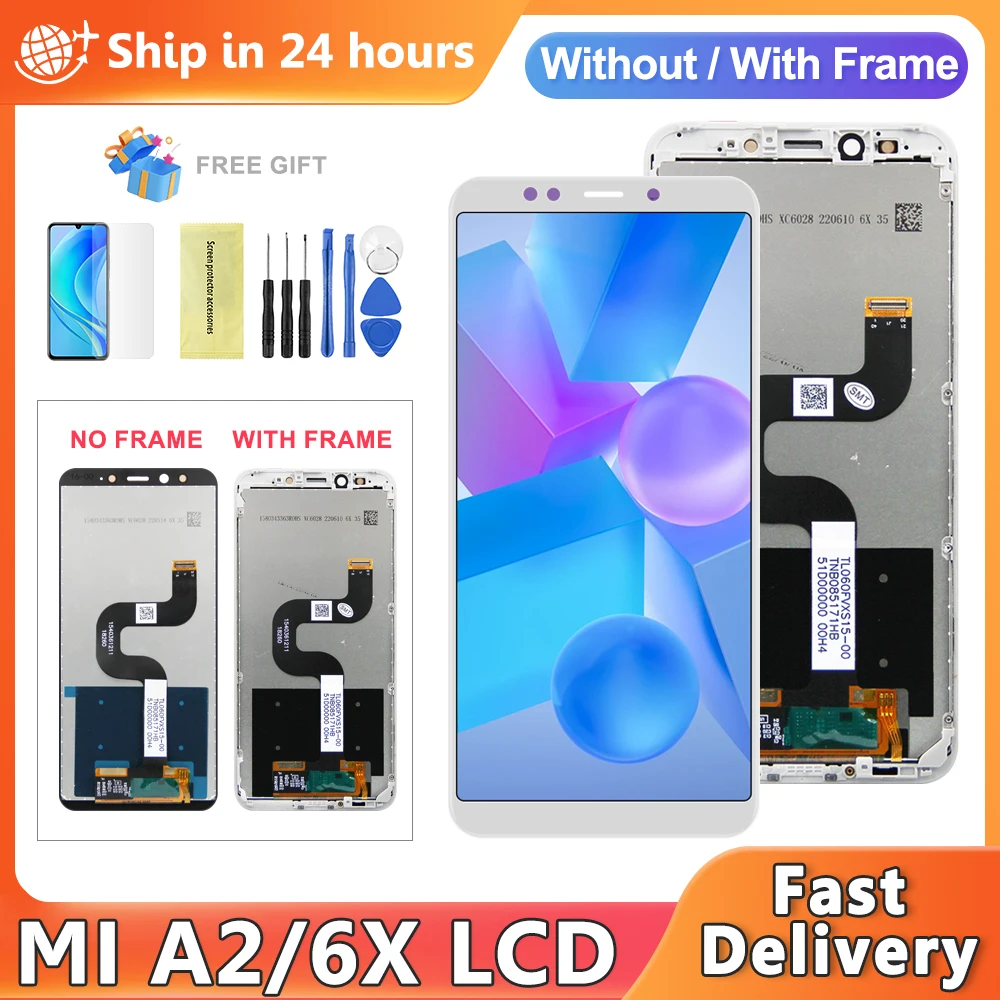 5.99'' LCD For Xiaomi Mi A2 LCD Display Touch Screen Digitizer Assembly For Xiaomi Mi 6X Mi6x M1804D2SG M1804D2SI Display Screen