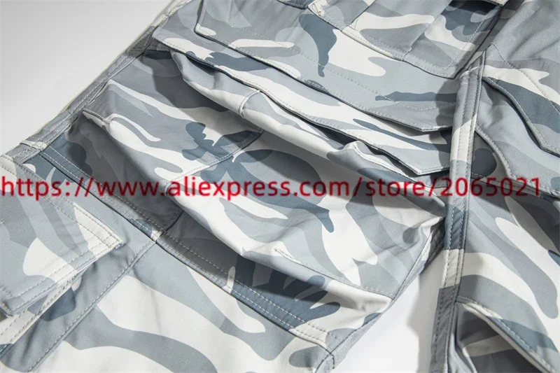Heavy Fabric Camouflage CAMO CARGO Workwear Pants Men Women Best Quality Multi Pocket Jogger Drawstring Sweatpants