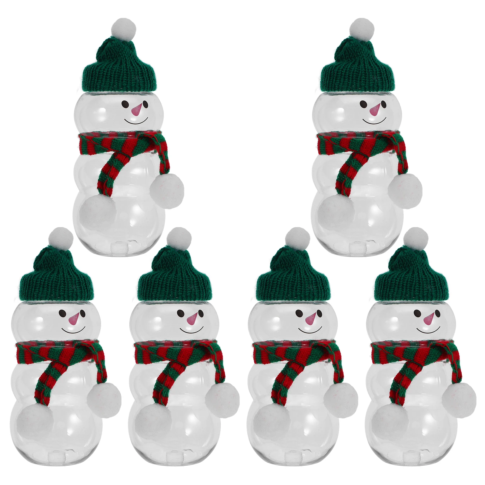 

6 set Snowman Shaped Bottles Lovely Xmas Design Sealed Wrapping Party Beverage Storage Milk Water Christmas Containers Kitchen