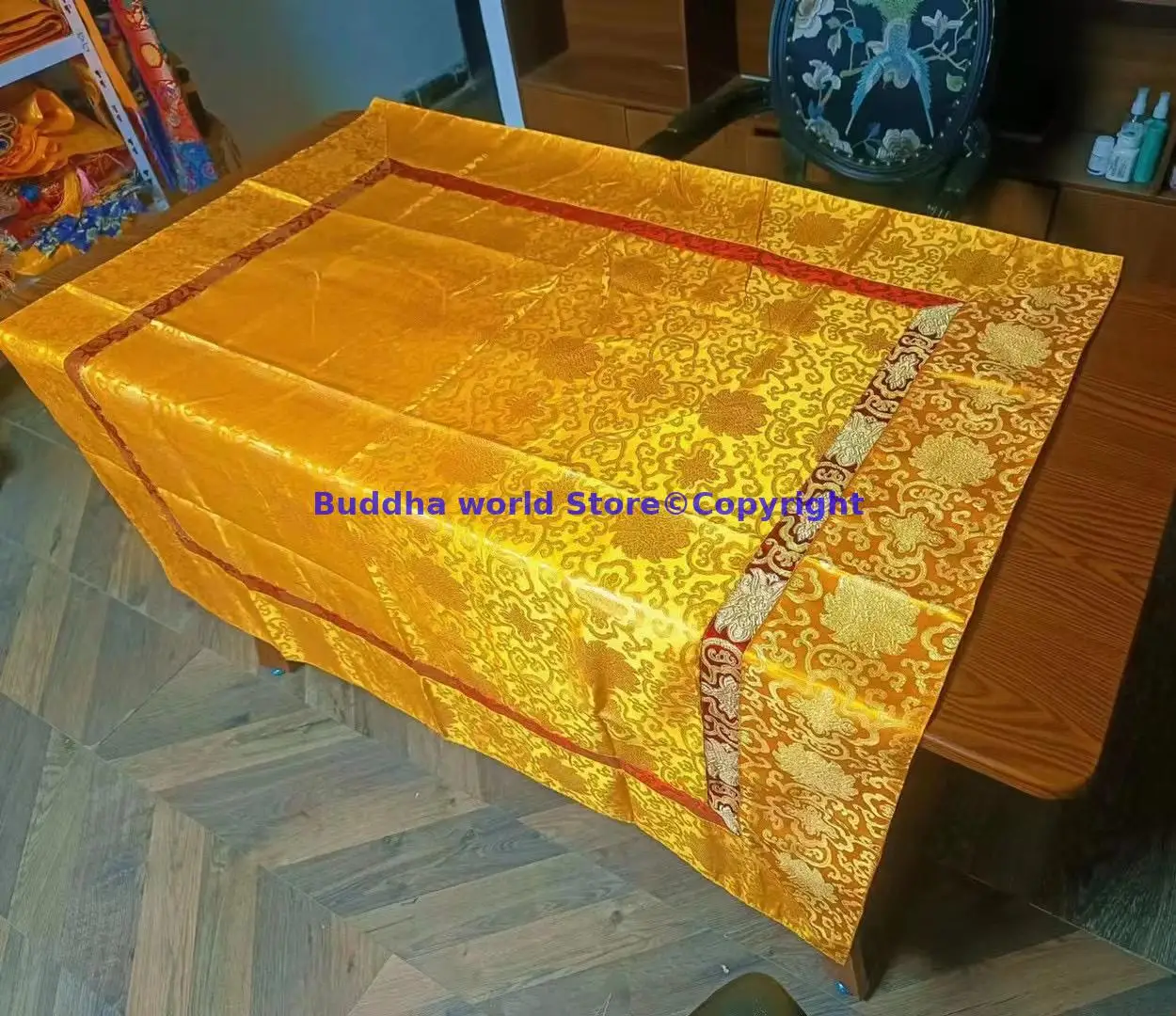 Wholesale Buddhism item Thailand Nepal Temple home family decor Auspicious Embroidery Buddha statue Altar cover Table cloth mat