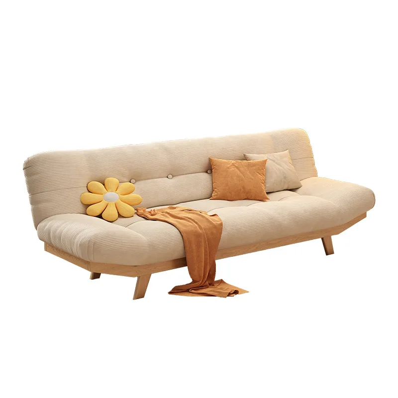 

Solid wood cloud sofa bed, small apartment, log wind sofa bed