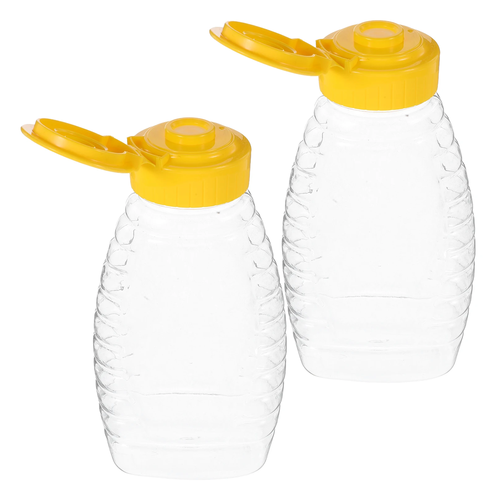 

2 Pcs Honey Squeeze Bottles Portable Leakproof Containers for Ketchup Mustard Sauce Salad Dressing Syrup Reusable Empty Jars Oil