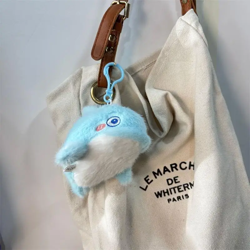 Créatif mignon baleine animaux marins en peluche poupée jouets en peluche porte-clés pendentif sac à breloques sac à dos suspendus ornements cadeaux porte-clés