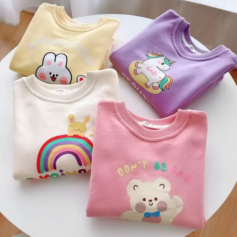 Children LetterT-shirt Pullover Cotton  Children  Tops Tees Girls Full Sleeve Outerwear Baby Clothes Fashion 2022 2 3 4 5 6