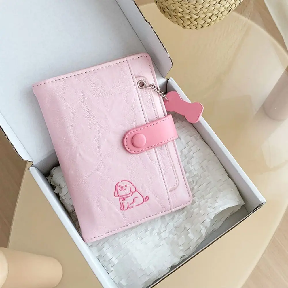 カードホルダー PU パスポートバッグ かわいい子犬のパスポートカバー トラベルウォレット チケットホルダー カードケース カード収納バッグ トラベルアクセサリー