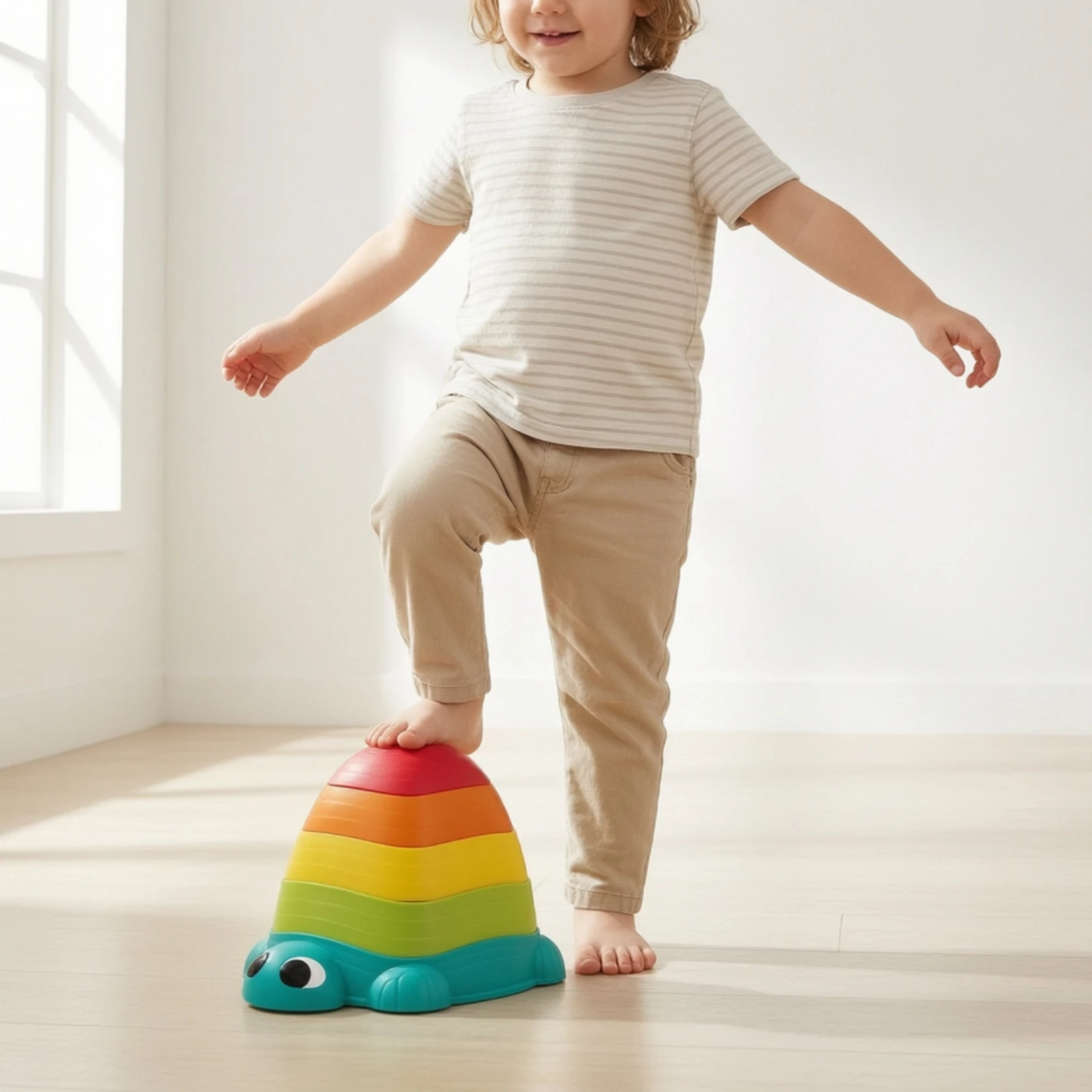 Turtle Balance Stepping Stones Plastic Turtle Stepping Stones Toy Stacked Play Equipment Low-Height for Children, Playroom
