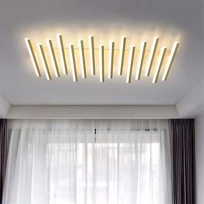 

Minimalist LED black line Ceiling chandelier adjustable lamp For Living Dining Room Remote Control Office Bedroom Square lamp