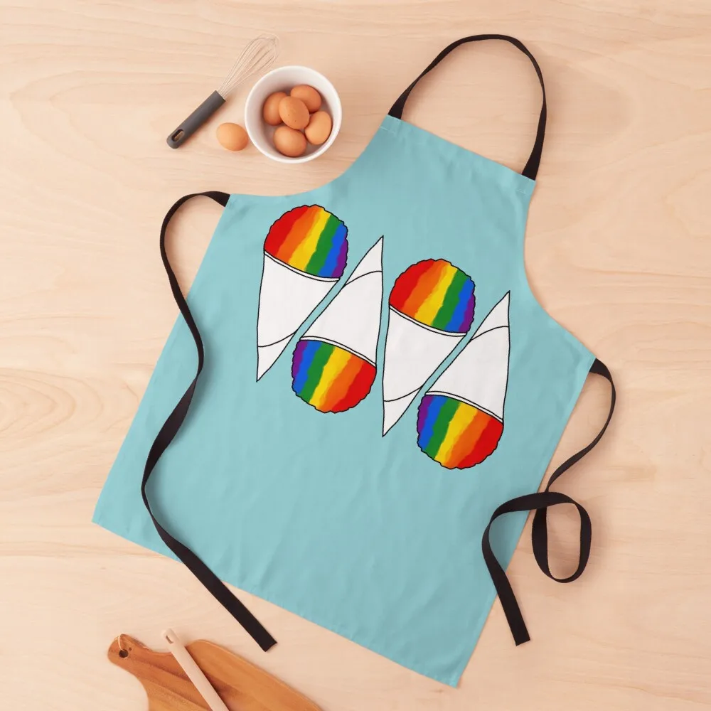 

Rainbow Snow Cone Pattern Apron Goods For Home And Kitchen beauty master custom women's kitchen Apron