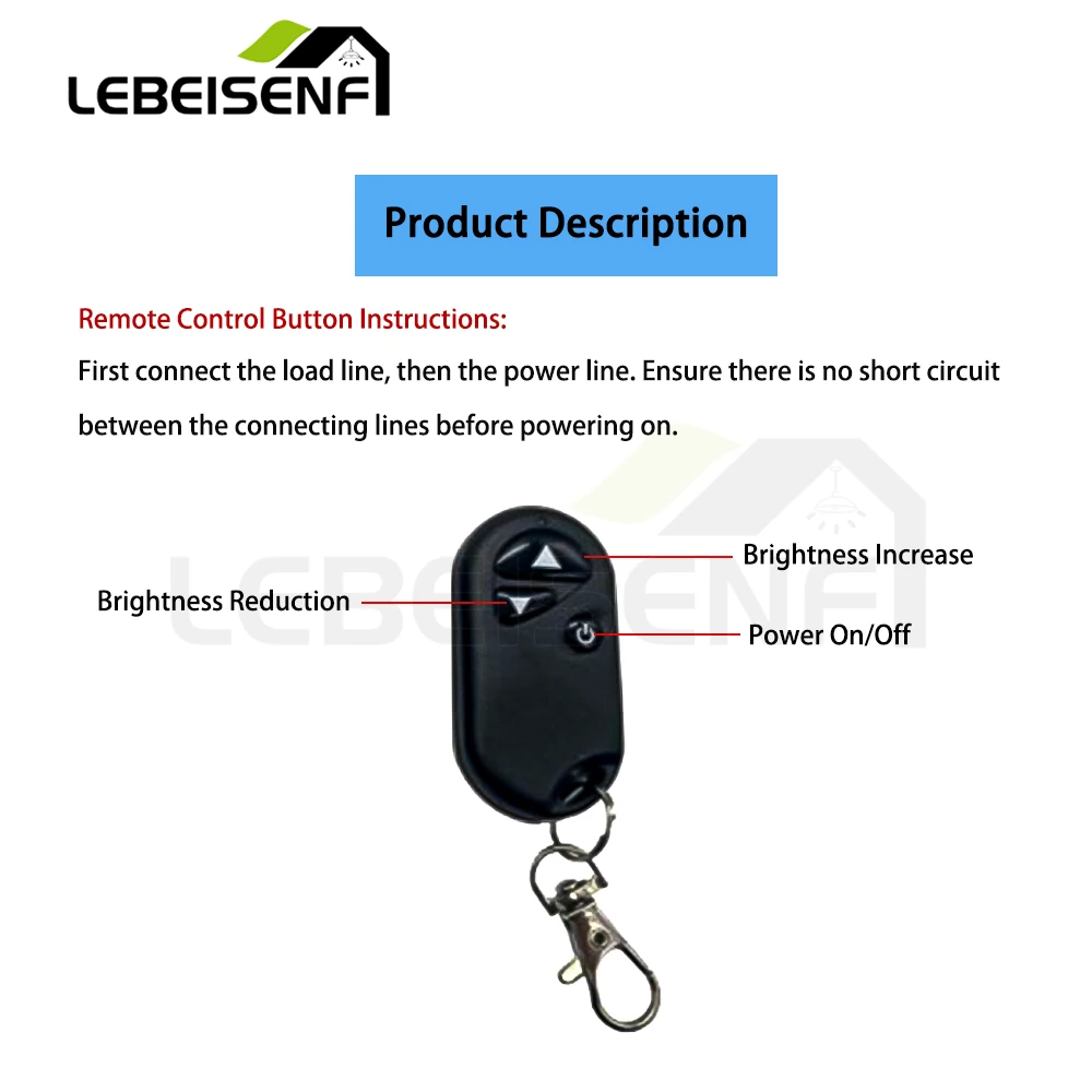 220V High Voltage Wireless RF3K LED Strip Dimmer 2500W Single-color with RF3K Remote Control Support for Lighting Systems