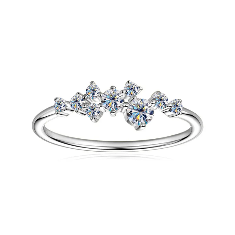 

Butterflykiss Delicate Full Moissanite Rings For Women 925 Sterling Silver Wedding Band Women's Stackable Ring Anniversary Gift