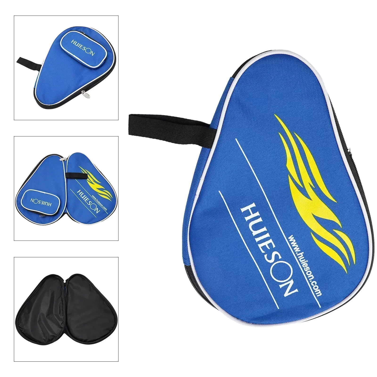 Butterfly Racket Holder Spacious Table Tennis Bat Carrying Case With 3-Ball Pocket Smooth Metal Zippers Sponge Protection