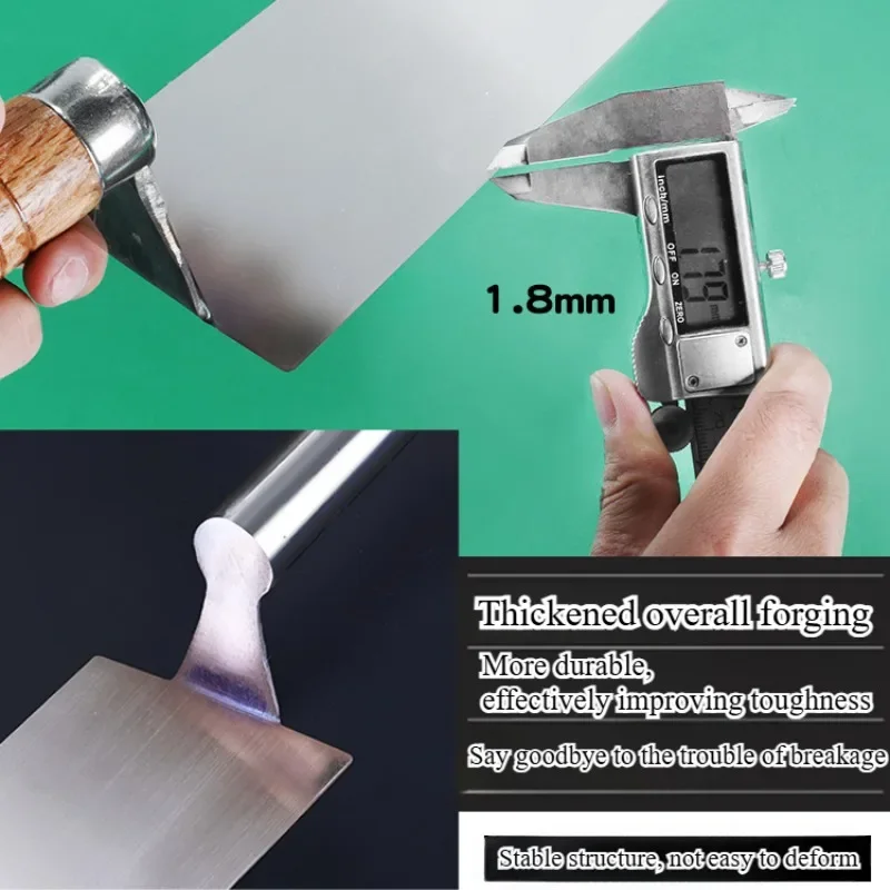 Trowel Stainless Steel Tile Trowel One-piece Molding Dish Knife Bricklayer Plastering Tile Laying Plaster Spoon Plastering Knife