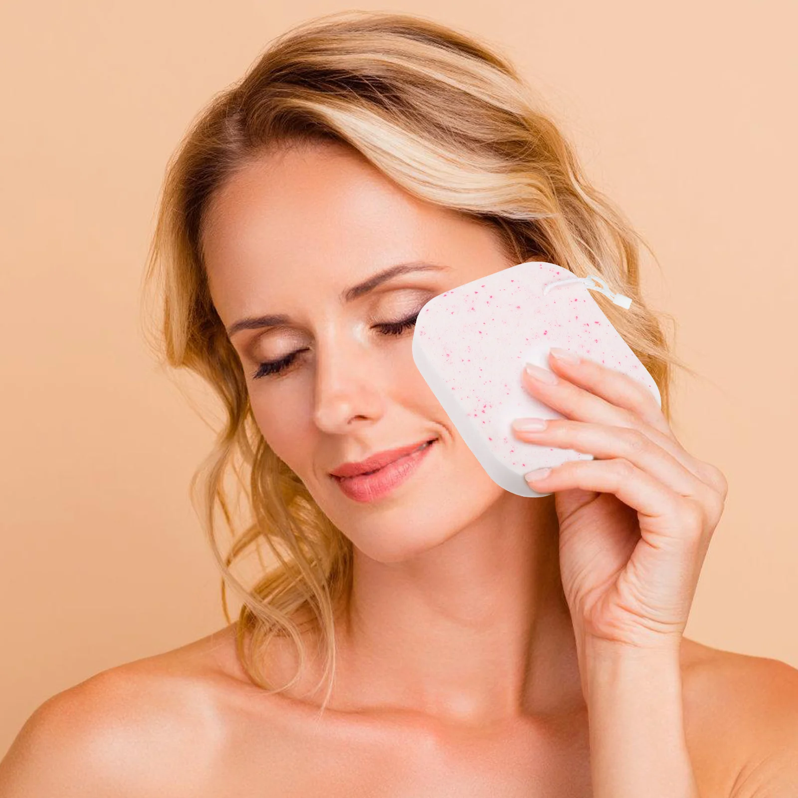 

3 Pieces Facial Cleansing Sponge Compact Hanging Face Scrubber Travel Cleaner PVA Material Beauty Tool Exfoliating