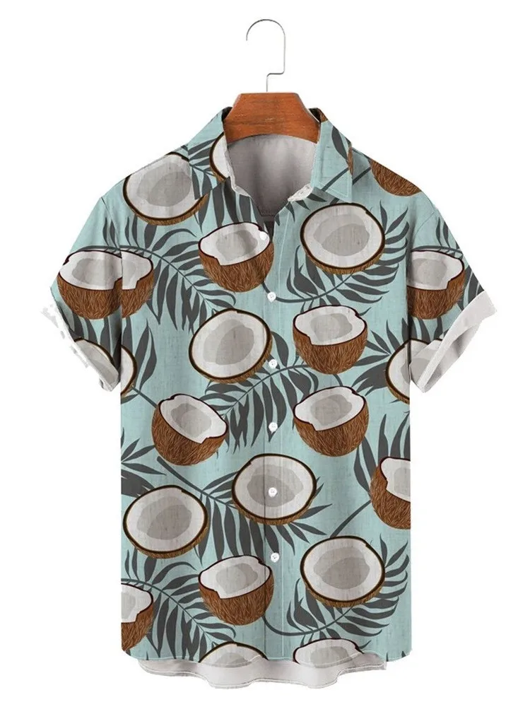 

Мужская повседневная одежда свободного покроя с принтом ort Sve irt, летняя модная одежда с воротником с принтом на одной пуговице, молодежная повседневная одежда