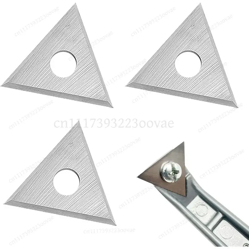LF-1 Inch Triangle Paint Scraper Replacement Blade 3Pcs Set Double-Edged Reversible Carbide, Replacement Tool Part