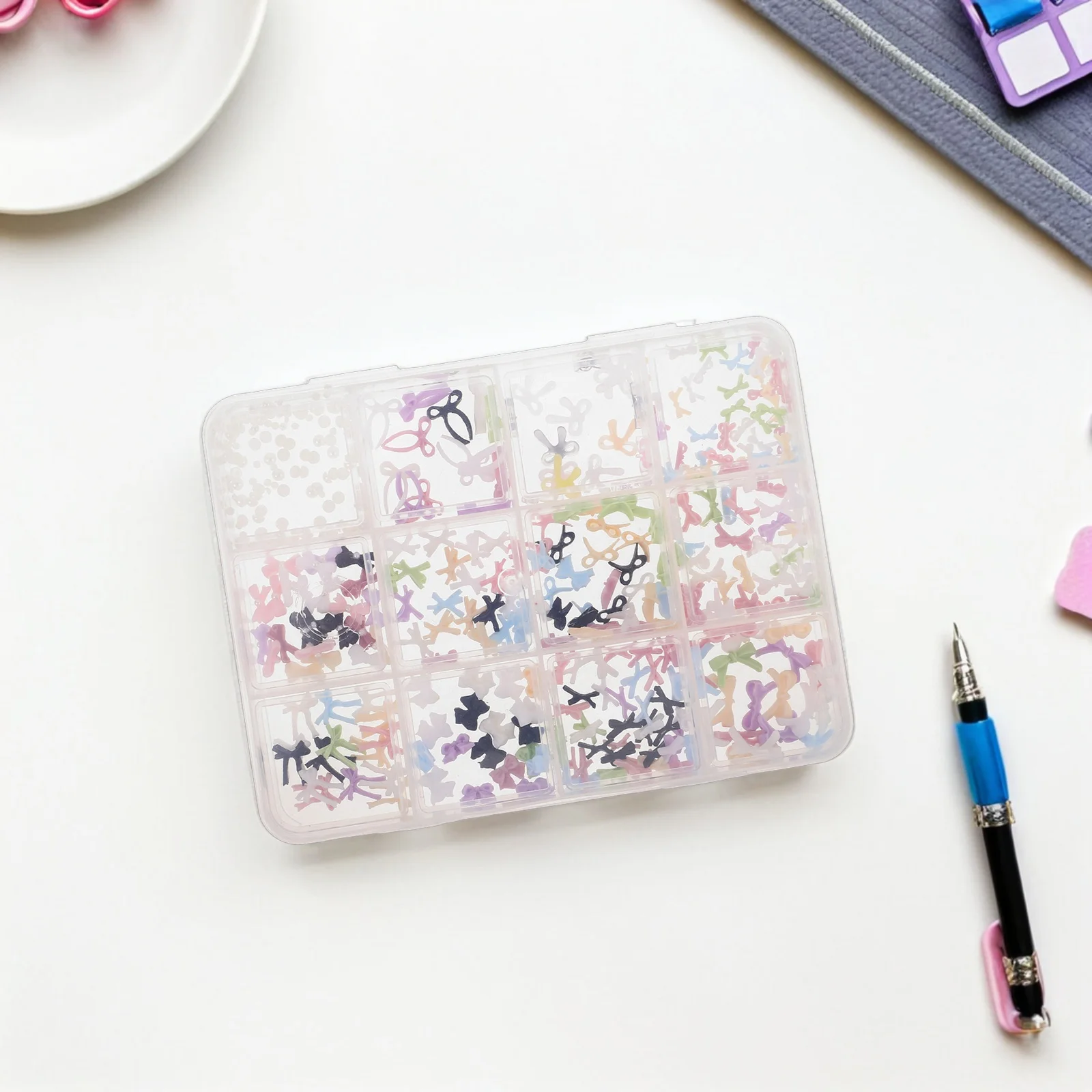 

1 Box Nail Charms Assorted 3D Nail Art Bow Charms Sweet Kawaii Resin Decorations DIY Fingernail Embellishments Mixed Style