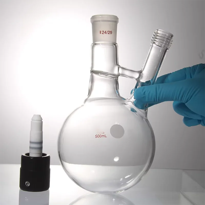 

High vacuum valve solvent storage bottle standard ground mouth PTFE fully cored 100mL 250mL 500mL 1000mL 2000mL