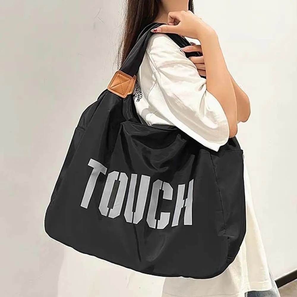Multi-functional Oxford Cloth Big Tote Portable Polyester Solid Color Shoulder Bag Commuting Handbag Anti-splash Water