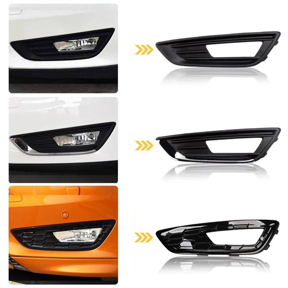 Car Foglight Foglamp Front Bumper Fog Light DRL Daytime Driving Lamp Cover Frame Hood Grille For Ford Focus MK3 2015 - 2018