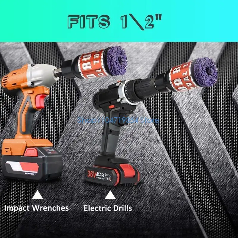 0XLD Upgraded Surface Cleaner Metal Rust Removal Tool with Sanding Discs Fits 1/ 2 Electric Drills Wheel Clean