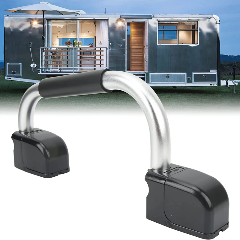 

RV Folding Handle Caravan Assist Handle Features Comfort Sleeve and Made of Durable Aluminum Door Hardware