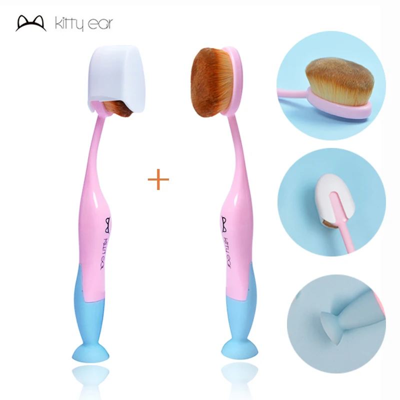 Toothbrush Shaped Makeup Brush With Cover Foundation Brush Bendable Makeup Brushes Portable Professional Beauty Makeup Tool