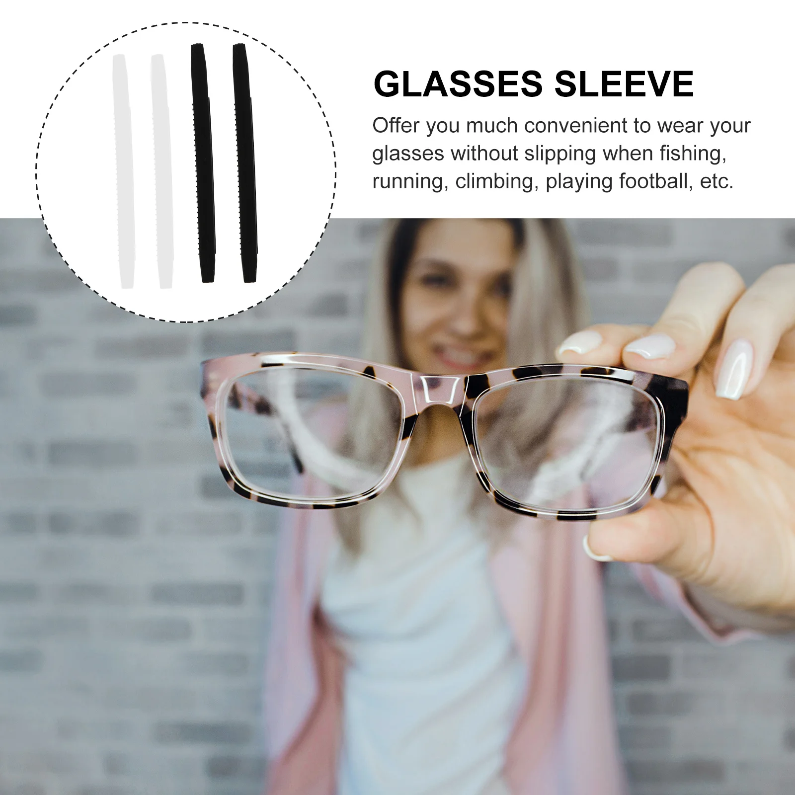 

10Pairs Silicone Eyeglasses Replacement Temple Tips Glasses End Covers Anti Slip Ear Hooks Sleeves Durable Accessories for Sport