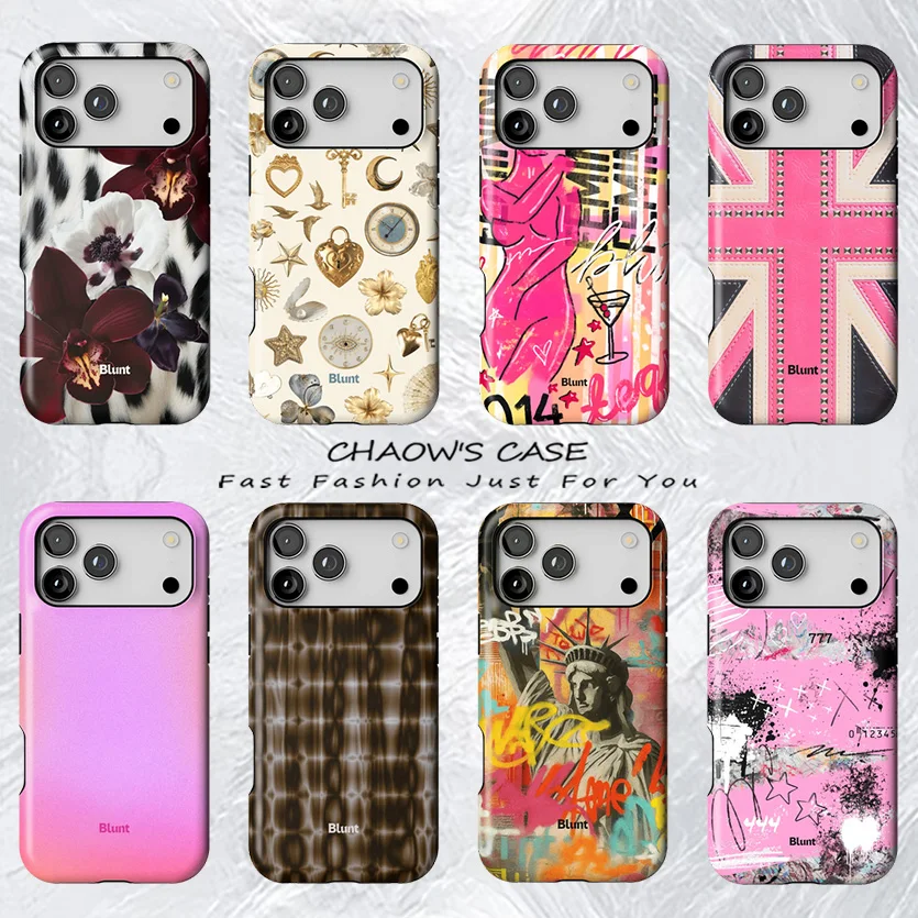 

Luxury Blunts Y2K Collage Graffiti Phone Case for iPhone 17 17e 16e 16 15 14 13 12 11 Air Pro Max Plus Double-layer Back Cover