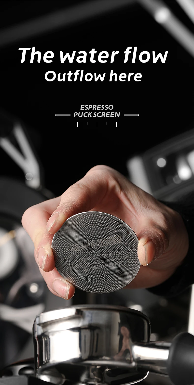 MHW-3BOMBER DEX Präzise 58,5mm Espresso-Kaffeefilterkörbe mit Espresso-Puck-Sieb Passend für 58mm Siebträger Barista-Zubehör – Detail 17
