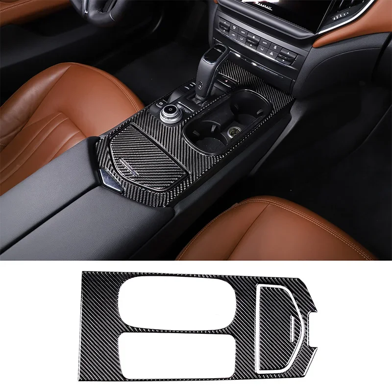 

For Maserati Ghibli 2014-2015 soft carbon fiber car styling car center control gear panel sticker car interior accessories