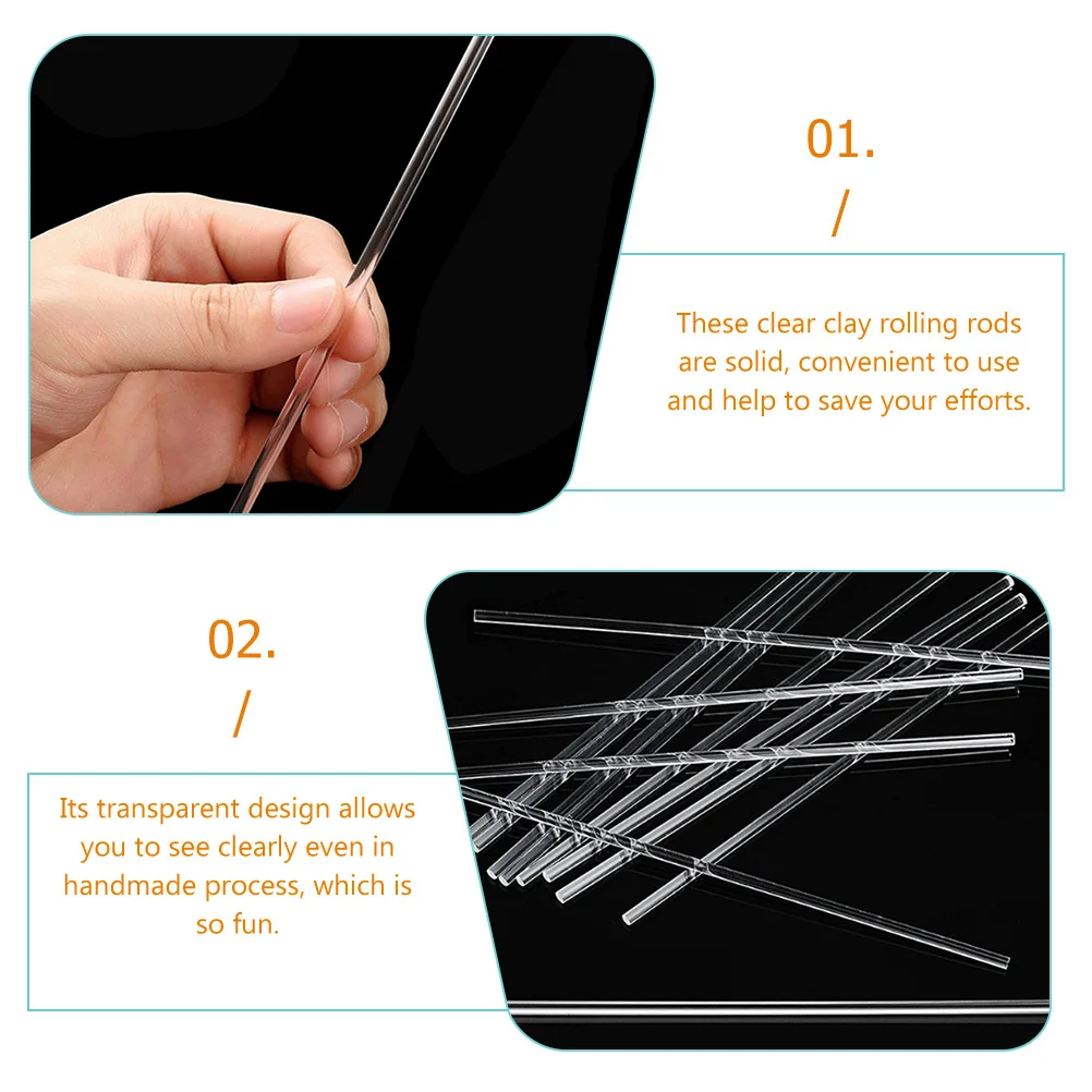 

24Pcs Acrylic Sticks Clear Multi-Use DIY Lollipop Sticks Candy Making Rods Clay Craft Supplies Polymer Clay Bars