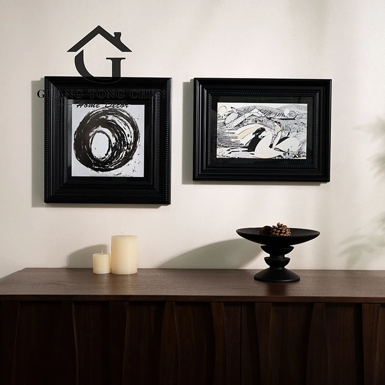 Modern Simplicity Hanging Painting Gift Decor Ornament Black Wood Art Deco Painting