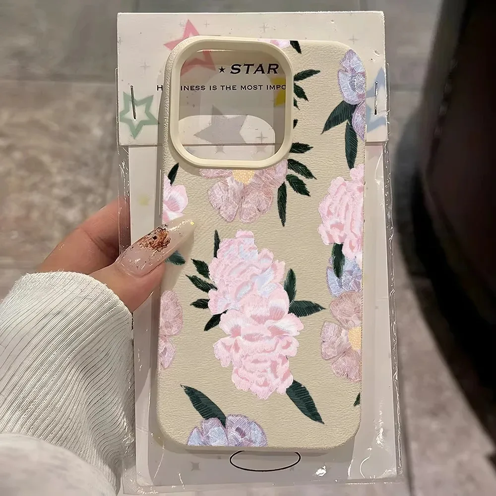 Pink Peony Flower Phone Case For Samsung A05S A06 A07 A15 A16 A17 A34 A35 A53 A54 A55 S23 S24 FE S25 S26 Ultra A26 A36 A56 Case