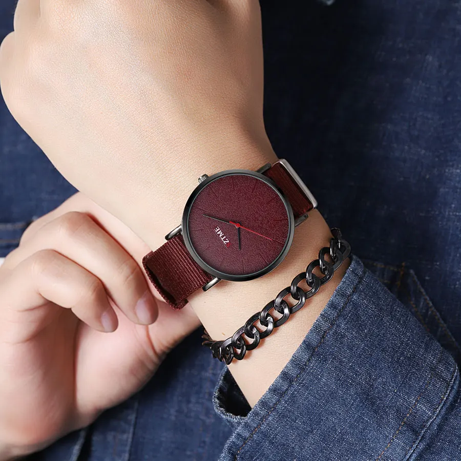 British fashion ultra-thin men\'s watch sports simple casual white nylon strap for men and women quartz watch