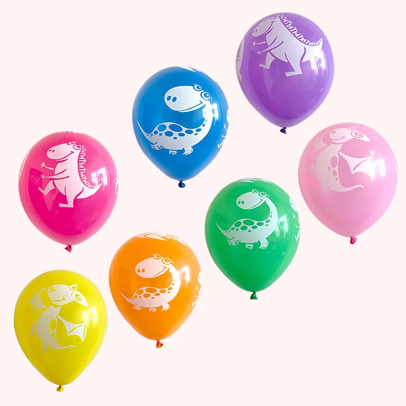Dinosaurier-Latex-Luftballons, Blumenstrauß, Dino-Dschungel, Geburtstagsparty-Zubehör, Babyparty-Dekorationen, Jurassic-Party, 12 Stück – Detail 3