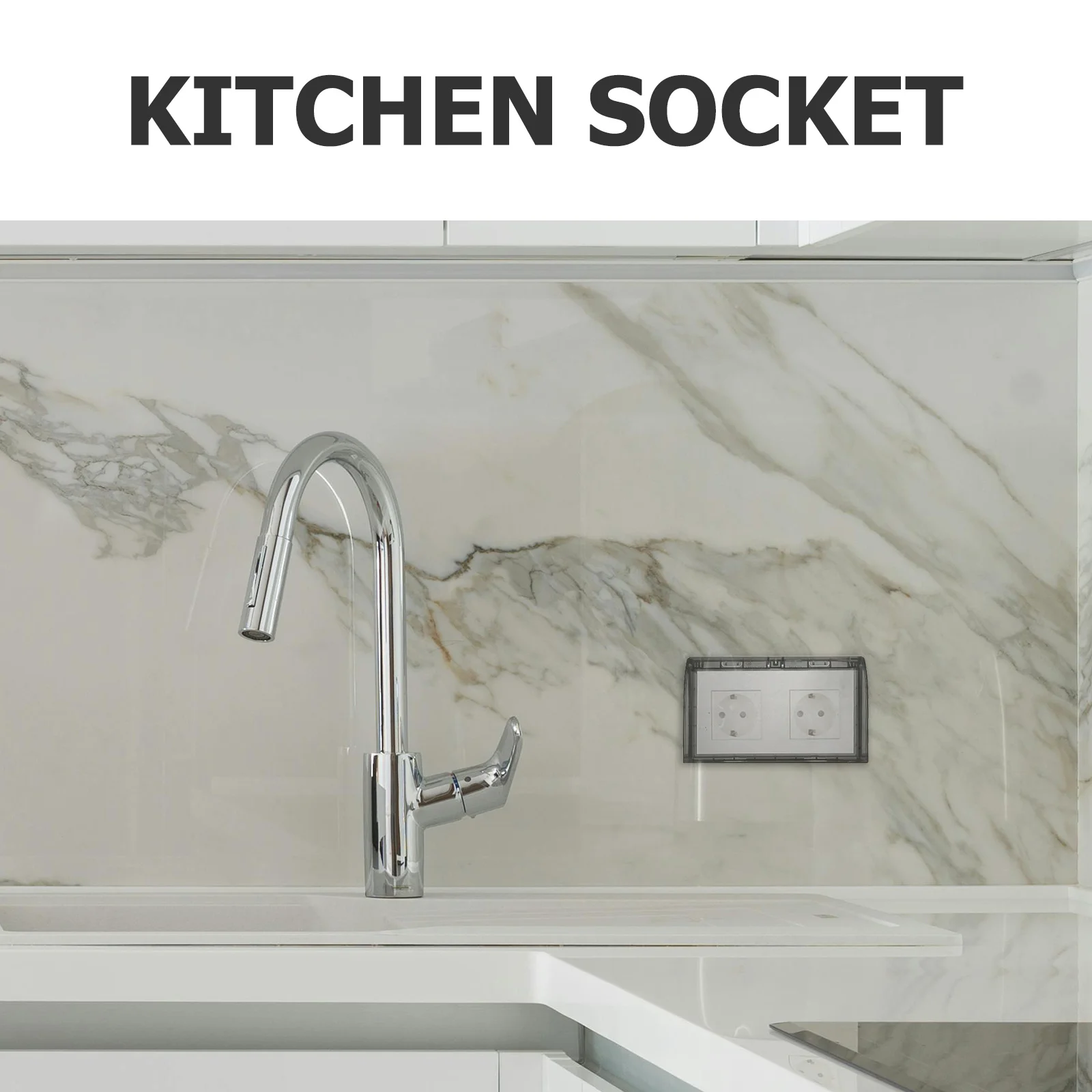 

2Pcs Waterproof Socket Outlet Cover Double Slot Thickened Splash-Proof Box Self-Adhesive Wall Protector for Kitchen Bathroom