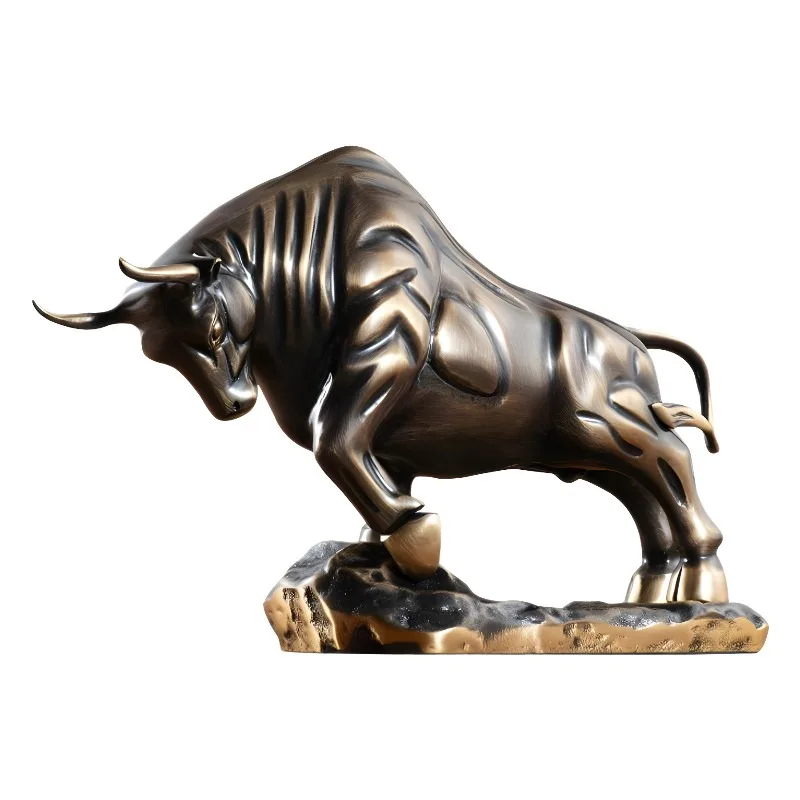 Lucky all-copper creative cow ornament mascot model room living room entrance indoor soft decoration home decoration