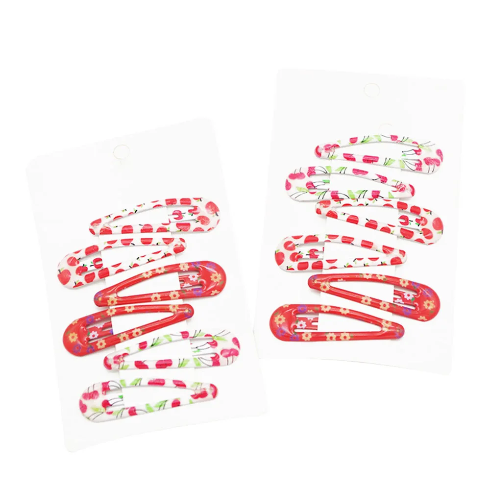 

12 Pcs Cherry Hair Clips Metal Hairpins Kids Barrettes Water Drop Accessories Simple Design High Quality Perfect for Girls Teens