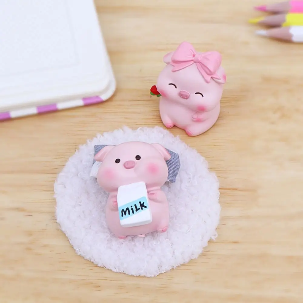 Mini Piggy Car Dashboard Toys Dolls Figures Home Car Decoration For Auto Accessories Cartoon Pig Cute Car Ornaments Gifts