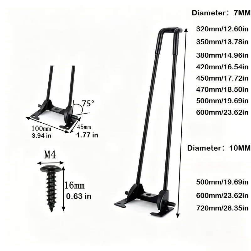 4pcs Folding Legs with Installation Tool Screw Pack Folding Table Leg Brackets for Coffee Table Bedside Support Legs Accessories