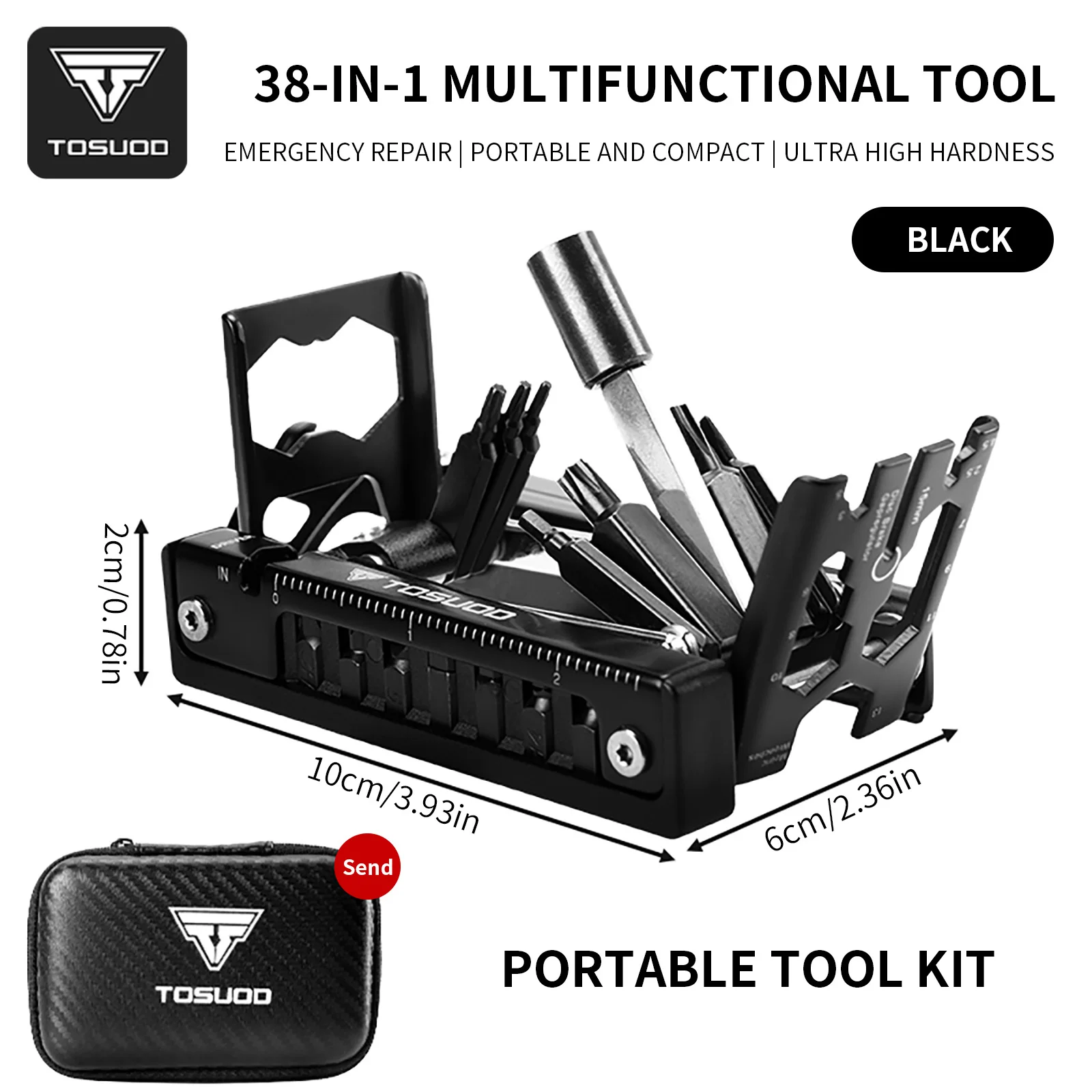 TOSUOD  32 in 1 Function Bike Tool Portable CR-V Steel Hex Spoke Wrench Motorcycle Cycle Screwdriver Multi Bicycle Repair Tool