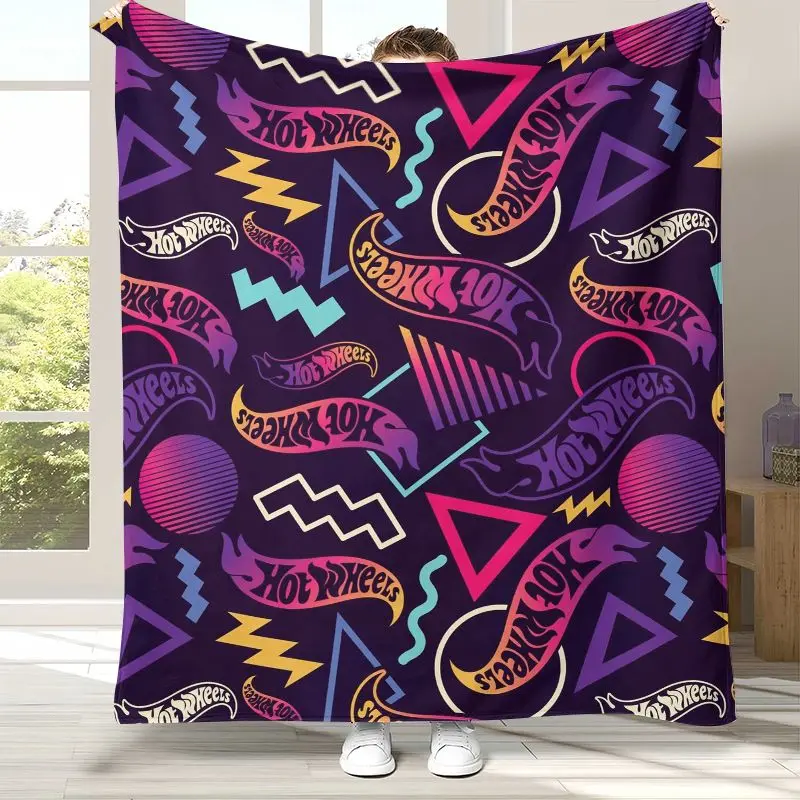 H-Hot Wheels Track Cityscape Racing Cartoon Flannel Throw Blanket,Cozy Warm Blanket for Bed,Sofa,Living Room,Camping,Home Decor