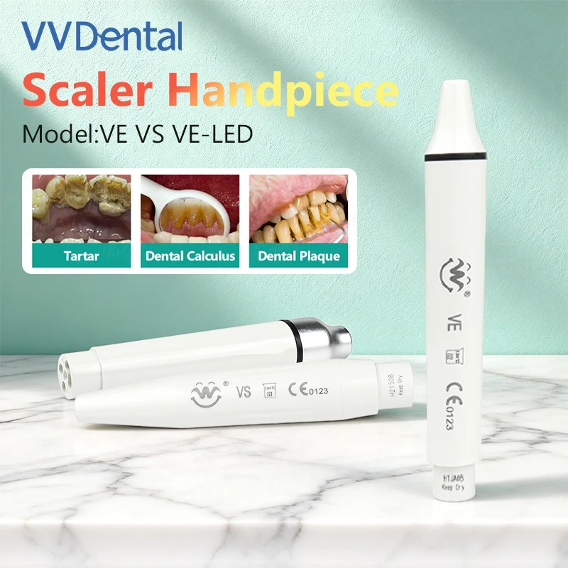 VVDental Dental 3 Models Scaler Handle Fit EMS/WOODPECKER/SATELEC Tail Line Able Sterilized 134C°Dentistry Handpiece Tools